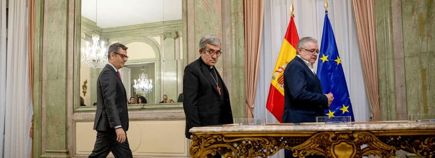 acuerdo firmado entre la Iglesia y el Gobierno, para abrir una nueva vía de indemnización a las