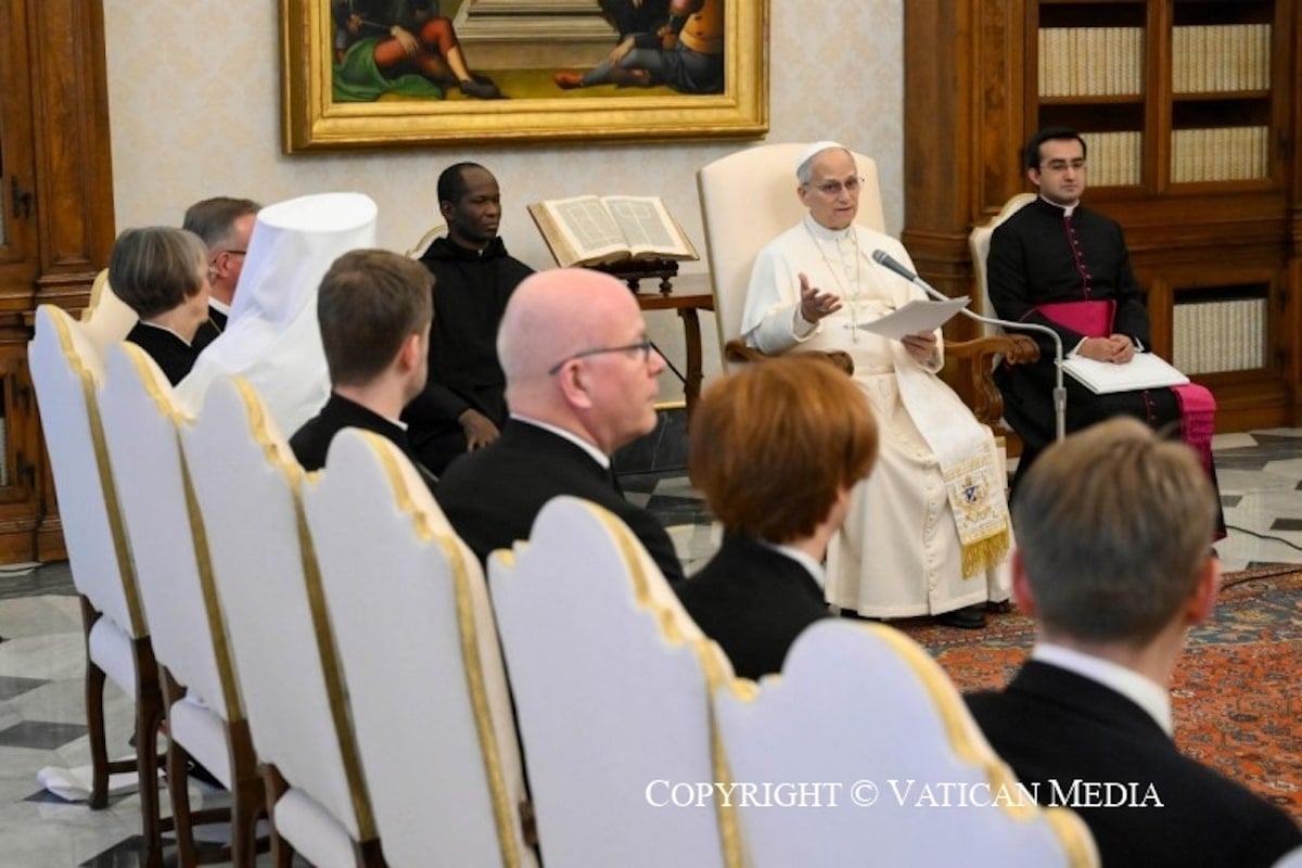 El papá León XIV con la delegación ecuménica de Finlandia