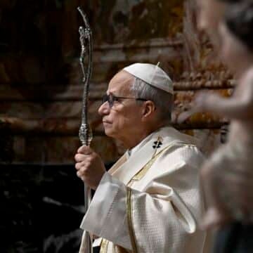León XIV, en la basílica de San Pedro
