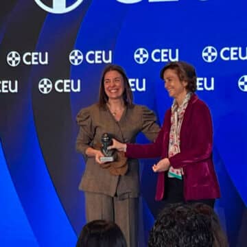 La fundadora de Mamás en Acción, durante los Premios CEU Ángel Herrera