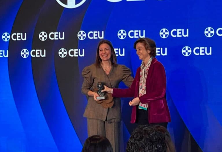 La fundadora de Mamás en Acción, durante los Premios CEU Ángel Herrera