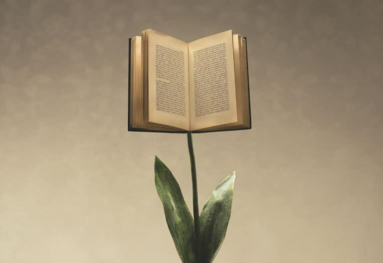 Ilustración. Planta con libro
