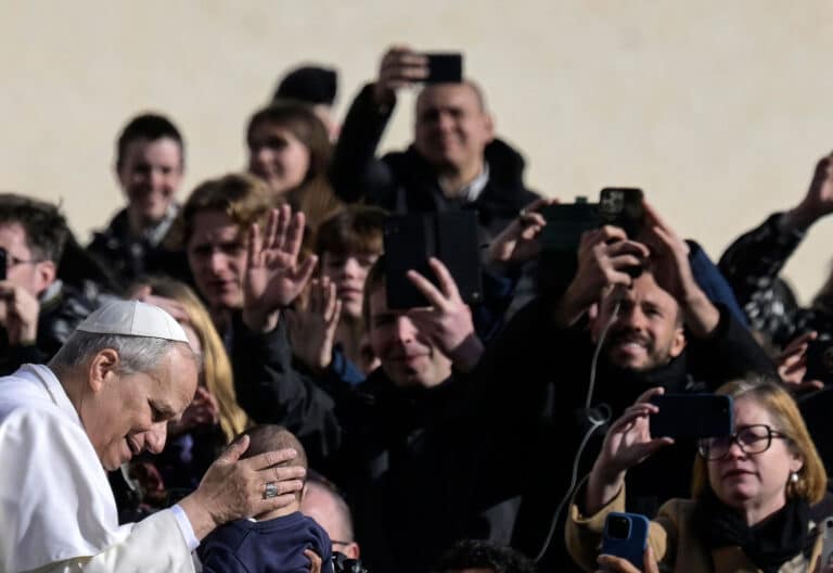 El papa León XIV, en la audiencia general de los miércoles