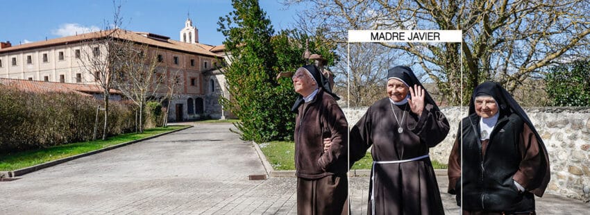 La madre Javier Soto (en el centro), sor María Mercedes Iradi (dcha.) y sor Carmen Ruiz (izda.),