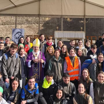 El arzobispo de Pamplona y Tudela, Florencio Roselló, en la primera Javierada de 2026