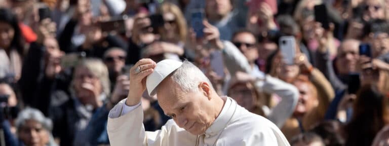 El papa León XIV, en la audiencia general. Foto: EFE