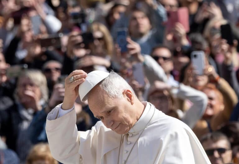 El papa León XIV, en la audiencia general. Foto: EFE
