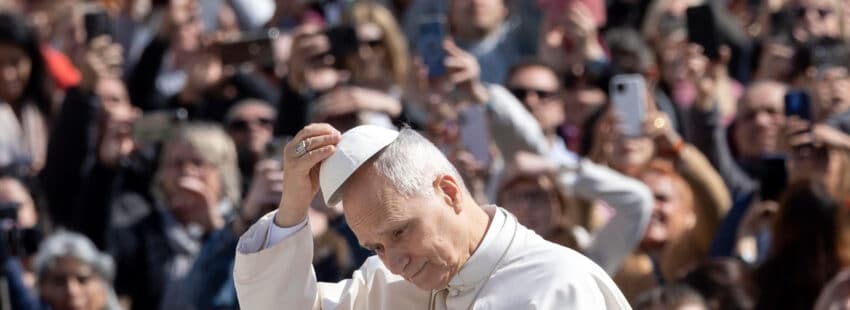 El papa León XIV, en la audiencia general. Foto: EFE