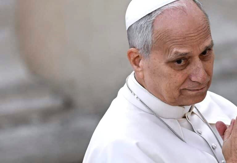 León XIV, durante una audiencia general