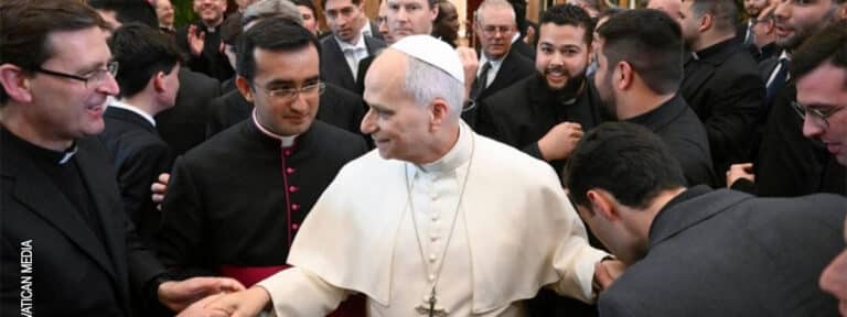 León XIV con los seminaristas de España