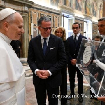 León XIV en su audiencia con el INPS. Foto: Vatican Media