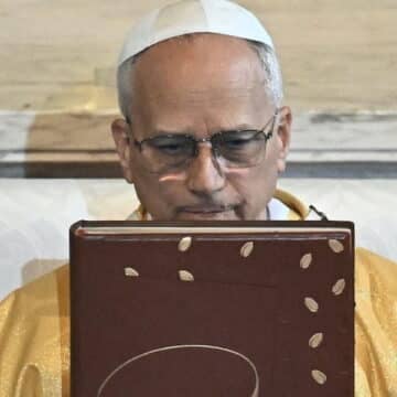 Misa en la basílica de San Agustín presidida por León XIV