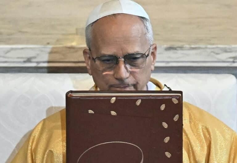 Misa en la basílica de San Agustín presidida por León XIV