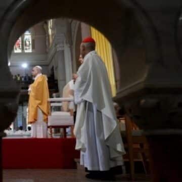 El papa León XIV preside la misa en la antigua Hipona. Foto: Vatican Media