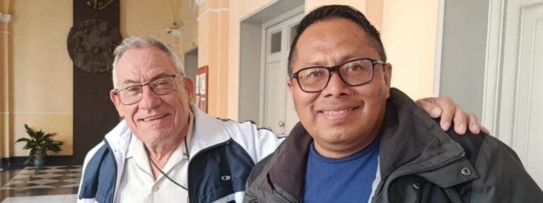 Gabriel Putoy y Rafael Aragón, exiliados de Nicaragua.