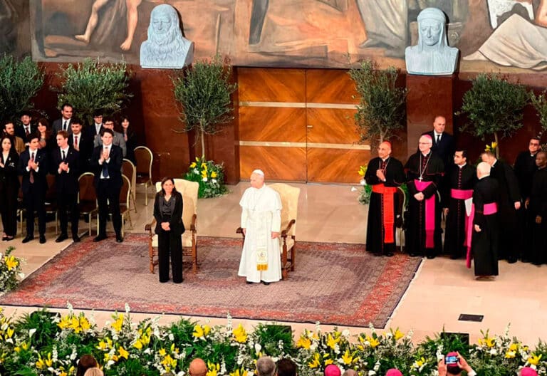 León XIV, en la Universidad Sapienza de Roma