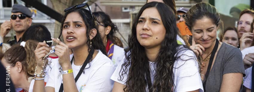 Jóvenes en la visita del Papa a España