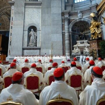 León XIV, durante la misa de inicio del consistorio de junio de 2026