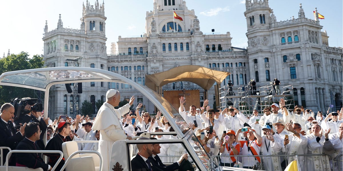León XIV en la misa de Cibeles