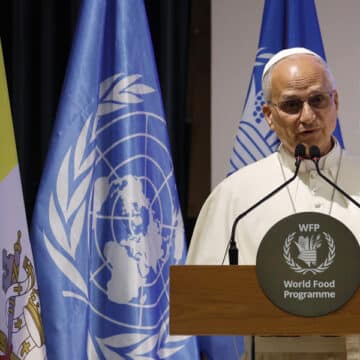 León XIV visita la sede en Roma del Programa Mundial de Alimentos