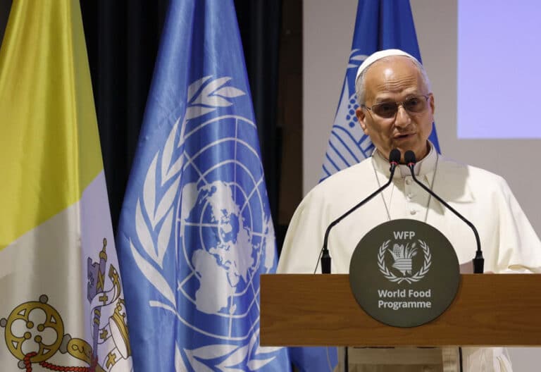León XIV visita la sede en Roma del Programa Mundial de Alimentos