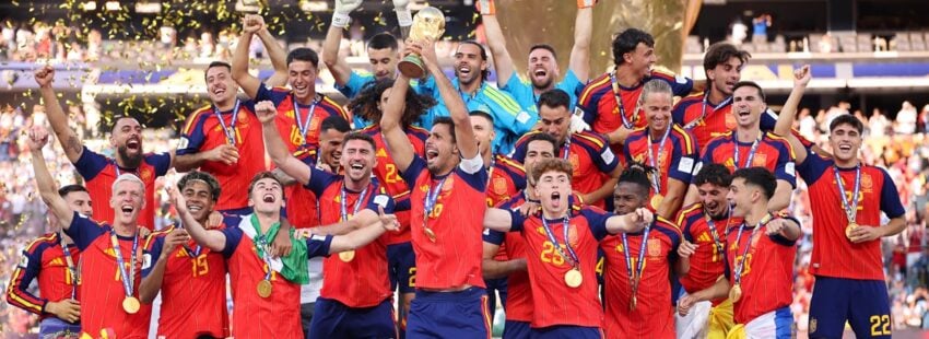 La selección española, tras su triunfo en el Mundial. Foto: FIFA Media Hub