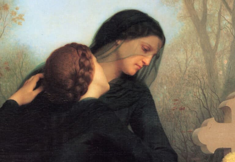 Día de los fieles difuntos en una representación artística de William Bouguereau (1859).
