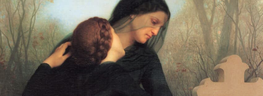 Día de los fieles difuntos en una representación artística de William Bouguereau (1859).