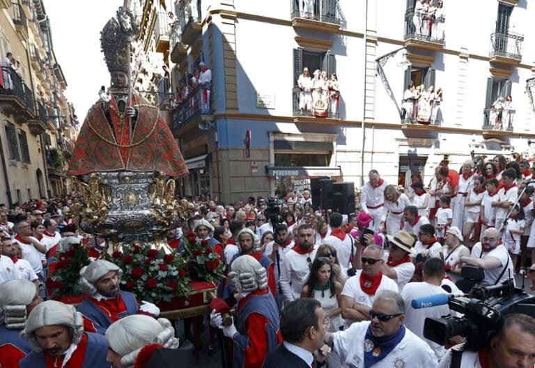 Procesión de san Fermín 2026 en Pamplona. Foto: Efe