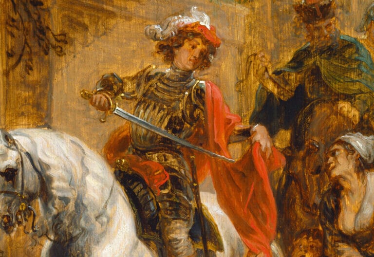 Representación de Jan Boeckhorst (1640) de San Martín de Tours dividiendo su capa, relacionado