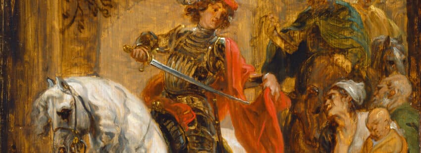 Representación de Jan Boeckhorst (1640) de San Martín de Tours dividiendo su capa, relacionado