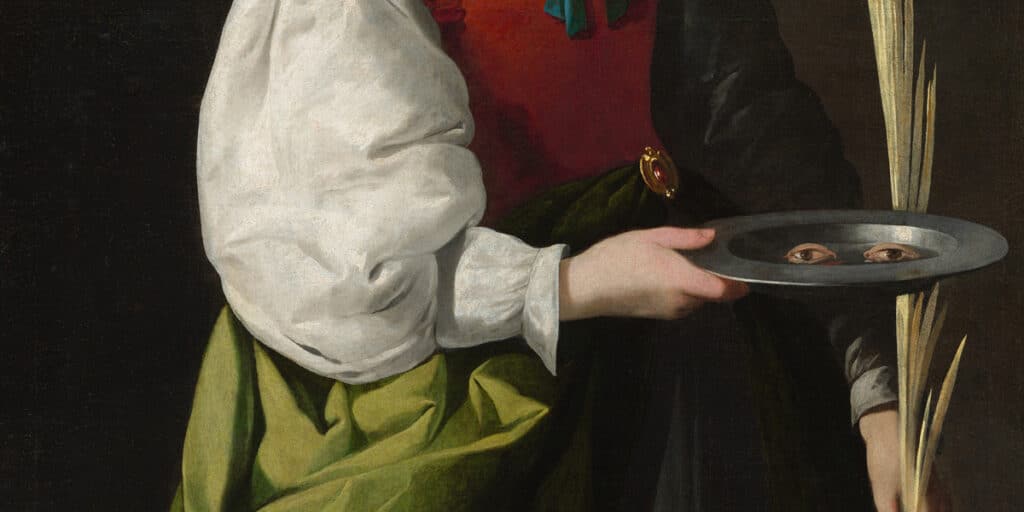 Oración a santa Lucía para curar la vista. Representación de la santa según Francisco de