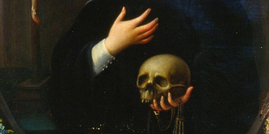 Santa Rita, patrona de los imposibles. Detalle de una imagen de Miguel Mateo Maldonado y Cabrera