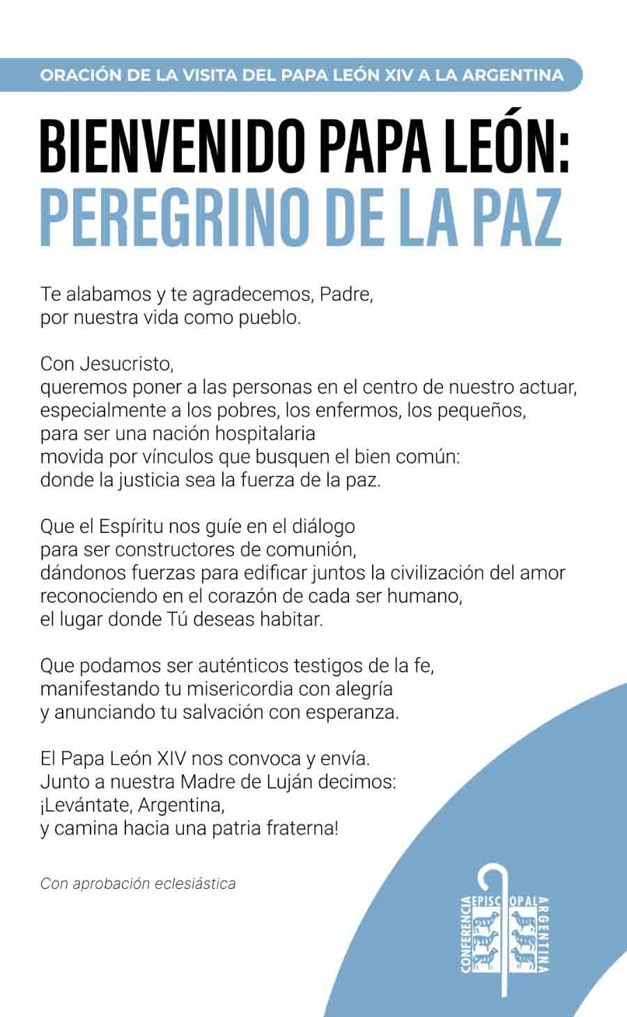 Oracion Papa Leon Peregrino De La Paz