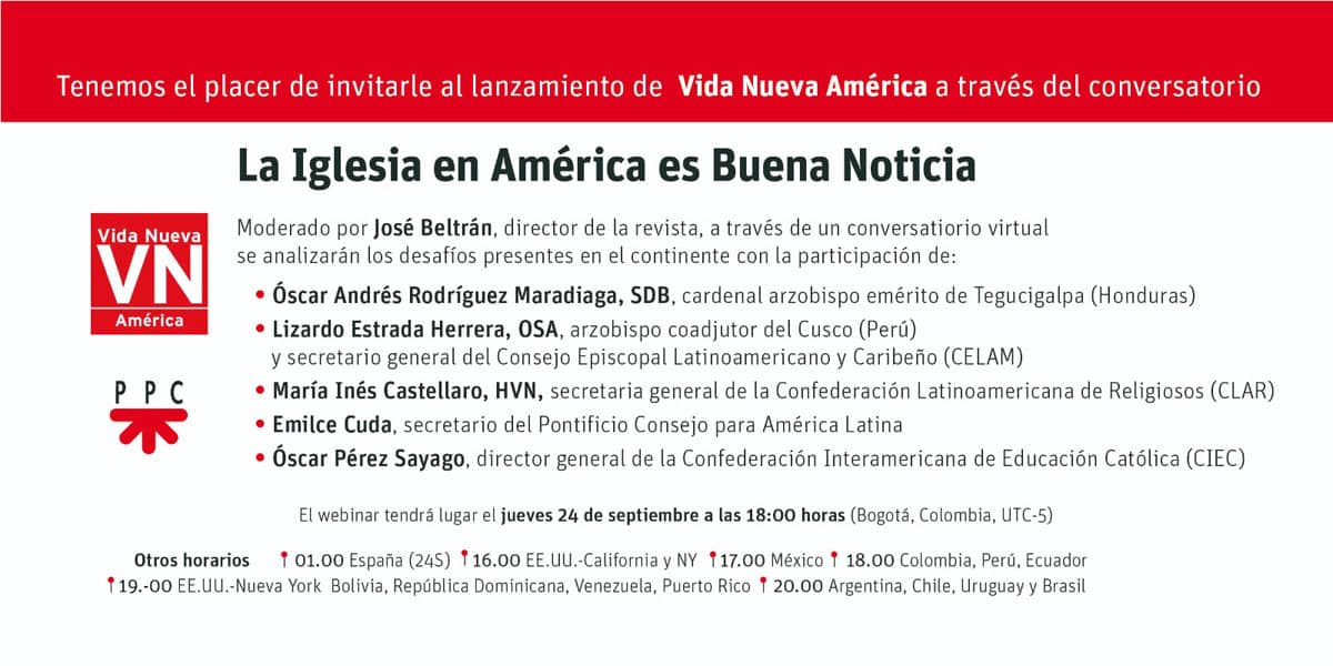 Invitación conversatorio Vida Nueva América