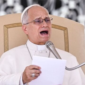 El papa León XIV, durante la audiencia general