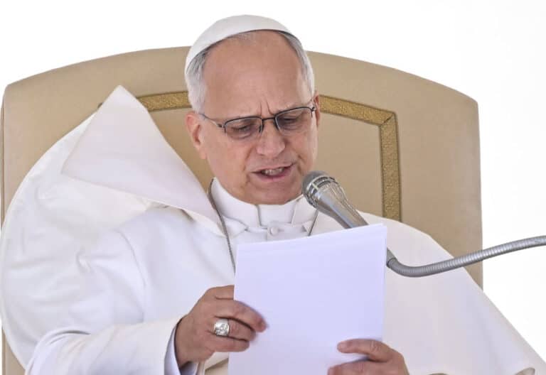 El papa León XIV, en la audiencia general