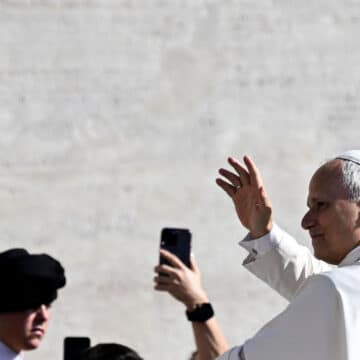 El papa León XIV, durante la audiencia general