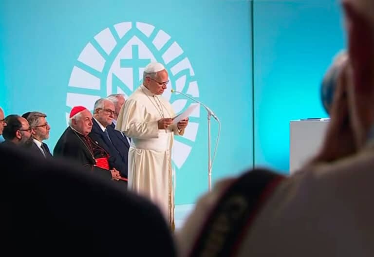 El papa León XIV, en el encuentro interreligioso en Metz