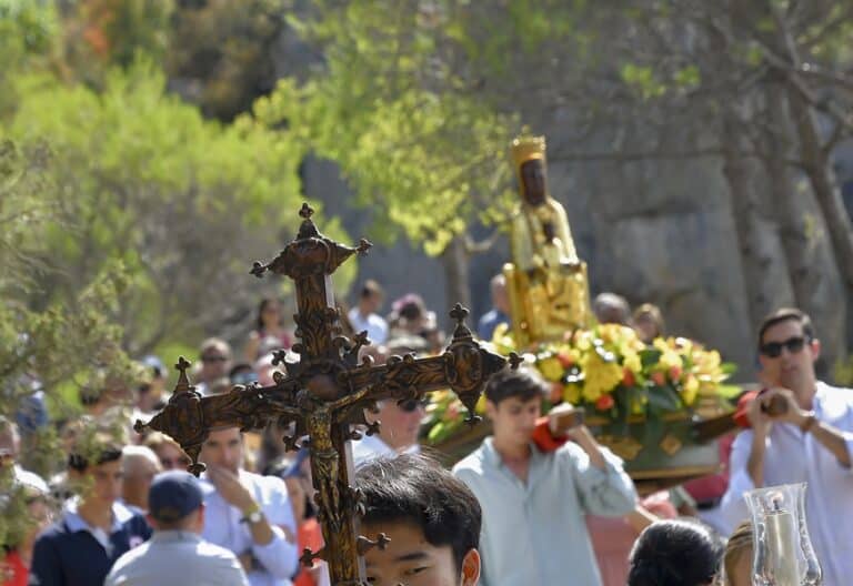 Procesión de la Virgen de los Ángeles, en Torreciudad. Fuente: Torreciudad