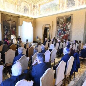 León XIV, con el Comité Judío Estadounidense. Foto: Vatican News