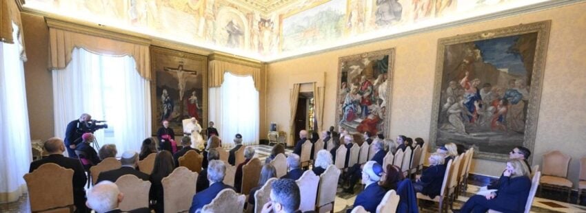 León XIV, con el Comité Judío Estadounidense. Foto: Vatican News